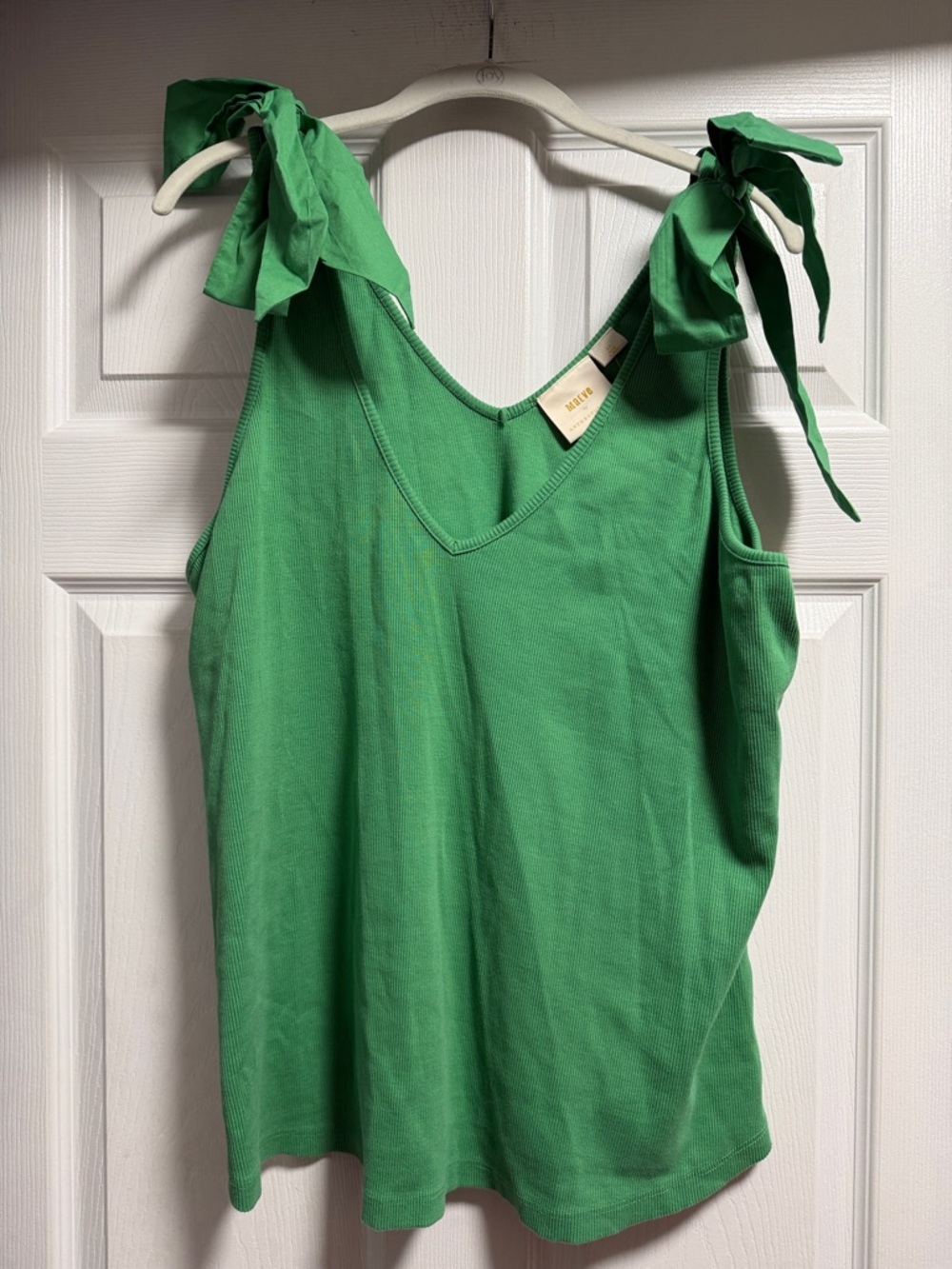 Maeve Green Tie-Strap V-Neck Tank